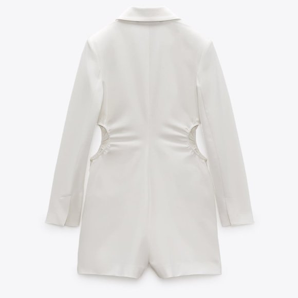 BNWT ZARA SIDE CUT OUT JUMPSUIT ROMPER WHITE ECRU | 2701/688 S - Picture 7 of 8